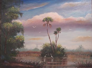 18 x 24" Oil on Stretched Canvas. Palette knife & Brush. Painted October 6th, 2006 (SOLD - Collector in Port St. Lucie, FL)
