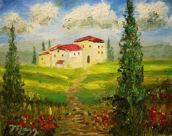 'Tuscany Hillside Painting' 8 by 10" Oil on Canvas board. All Palette knife. March. 25th, 2012
Buy the Original or....
.............or you can buy a Quality Print Here!