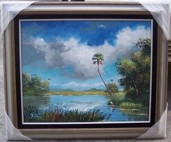 'Florida Splendor' 16 by 20" Oil on board. (Lots of palette knife work, also some brush) March 17th, 2007 (SOLD - Collector From brookfield CT)