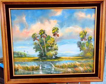 "Everglades Breeze" 16 by 20" Oil on board. This is a redo of Mazz's 2007 painting. You can Buy a Framed or Unframed Print Here!