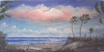 Very Large 48" x 24" Oil on Wood board. Pallet knife and brush. (Painted June 26, 2006) (SOLD-Collector in Lake Wood Park/Vero Beach, FL)