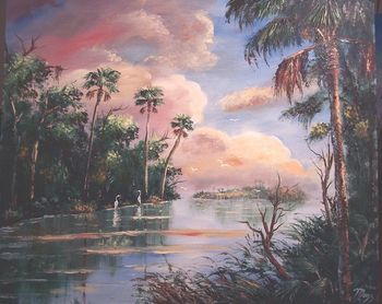 20 x 24" Oil on Masonite board. Lots of palette knife & some brush work. Painted September 15th, 2006 (SOLD - Collector in Port St. Lucie, FL)