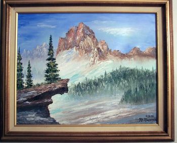 'Mountain Ledge' 16 x 20" Oil on Stretched Canvas. 100% Palette Knife Painting. Painted September 28th, 2006 (SOLD-Commission, Denver, Colorado)