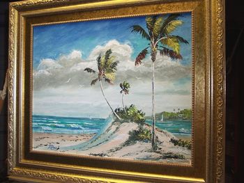 'White Sands' 16 x 20" Oil on Masonite Board, Loads of Palette Knife work & brush. Painted Aug. 10th, 2007(SOLD -Collector from Branford, Florida)