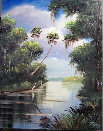 16 by 20" Palette Knife & brush. Oil on Board. Painted October 24th, 2006 (SOLD - Collector in St. Cloud, FL)