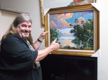 Rock Star Dave Hlubek of Molly Hatchet Band. "Nobody paints the beauty of Florida like Mazz - Love this painting!"Dave Visited the Gallery again on July 17th 2013 while on tour with www.MollyHatchet.com