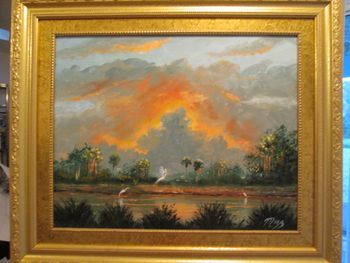 "Ride on to the Sunset - Tribute to Todd Price" Sunset seen on July 6th 2016 on the way to Okeechobee. The very next day, Mazz's friend died in a motorycle crash. Mazz painted it and Gave it to Todds Family as a tribute to Todd and his legacy. (Owned by Price Family, Port St. Lucie)