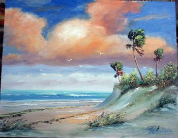 Rio Mar 16 by 20" Palette Knife & brush. Oil on Board. Painted October 29th, 2006 (SOLD - Collector in Bellevue, NE)