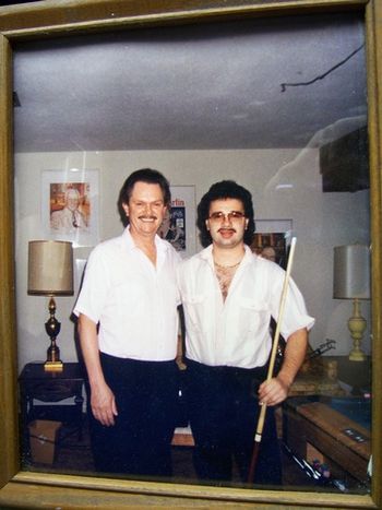 3 Time World champion Ray 'Cool Cat' Martin & Mark 'Mazz' Mazzarella. Approx 1993 (Before Mazz's broken neck and spinal surgeries, he was an avid pool player. He still paints Florida landscape Oil Paintings but is unable to play serious pool).