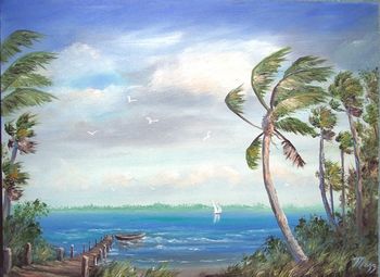 18 by 24" Oil on Stretched Canvas. Painted FOURTH OF JULY 2006) (SOLD-Collector in Port St. Lucie, FL)
