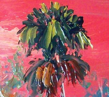 Close Up of Palette knife work, from 'Everglades Fire Sky Painting' 24by 36" Oil on masonite board. Painted June 11th, 2011