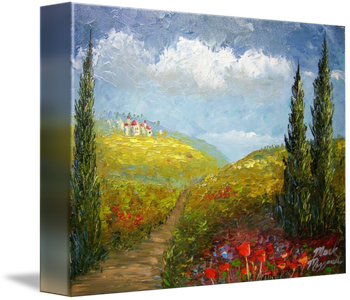 'Tuscany Italian Village' 11 by 14" 100% Palette Knife. Oil on Stretched Canvas. Jan 13th 2014.This Original Art is Available to Purchase.............or you can buy a Print Here!