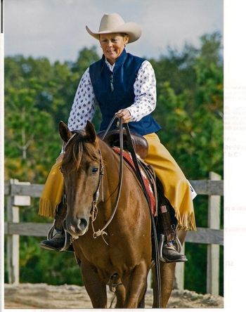 Kickin Lil Peppy & Miriam at the Indiana Ranch Horse Show ~ Sept 2010 Chick N Badger x Kickers Foxy Anne He does everything from ranch riding, ranch cutting, working cow or a 'using horse' out back to sort cows from the pen.