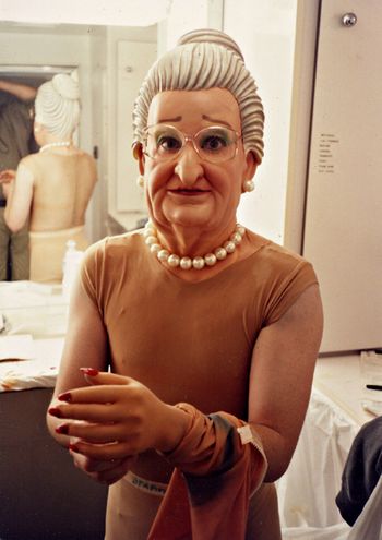 Duracell Commercial as Granny Putterman getting ready closeup with prosthetic created by the incredible Steve Johnson and team at Edge XFX. It took 6 hours to be complete for shooting!