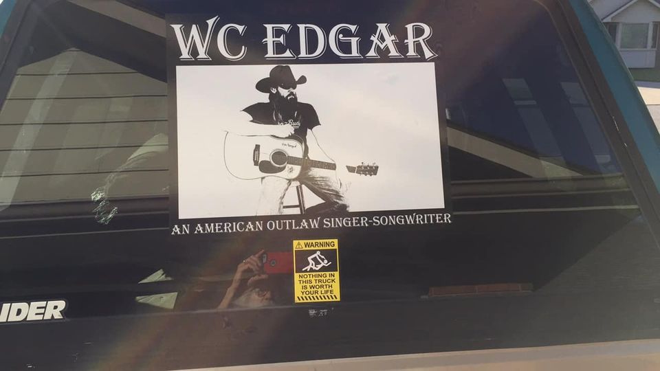 If you see this image of WC Edgar on the back of his pickup window anywhere across the US on tour please stop us and ask for your FREE autographed copy of the 'When You Don't Buy American' single CD.