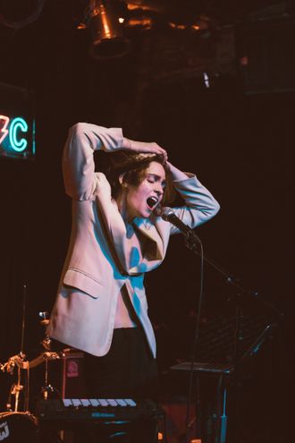 Medusa, a queer music artist, performing at Bowery Electric in New York
