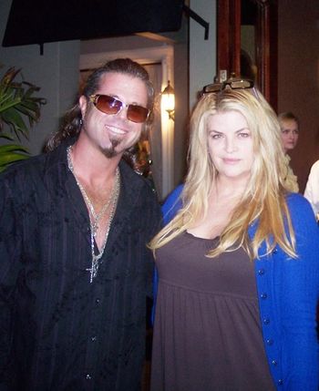 Kirstie Alley & Wade, out front of a GREAT local restaurant BONEFISH... not exactly "CHEERS" but the food rocks!!
