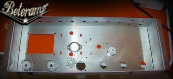 stainless steel custom chassis ready to have the transformers really away from each other, this amp is DEAD QUIET , no hum at all !!!