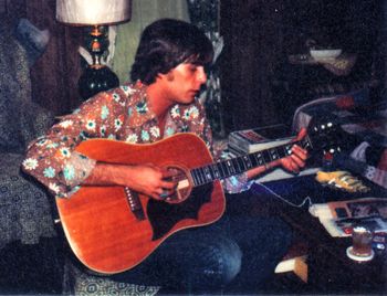 Early 70s in Ft. Pierce, FL. Gibson Country Western model acoustic. Great guitar that I got in a trade from Danny Moye around 1972.