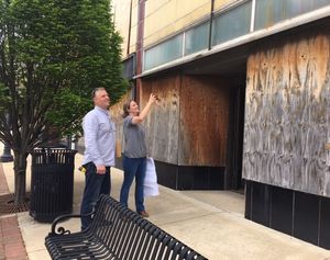 Ryan and Steve Keutzer of Studio K Architecture - Princeton IL survey the site.