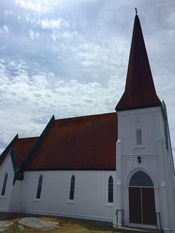 Beautiful St. John's Anglican Church in Peggy's Cove. Built in 1893, and literally built upon the solid granite that forms the cove.