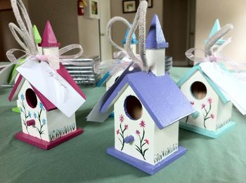 Another view of Allison's prayer houses. She used all her favourite colours, which of course means lots of pink!