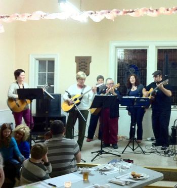 A welcome supper & open mic to introduce us to the St. Andrews By-the-Sea community. After singing our set, we joined the Roman Catholic Church's worship team for "Lord I Lift Your Name On High."
