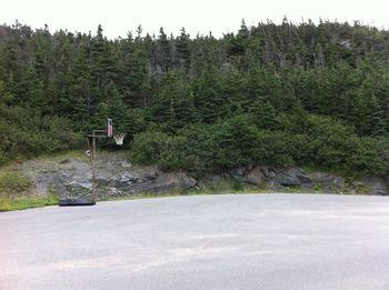 Random basketball net on the side of the road in Rocky Harbour. Just in case you had some kind of emergency hoops craving, I guess!