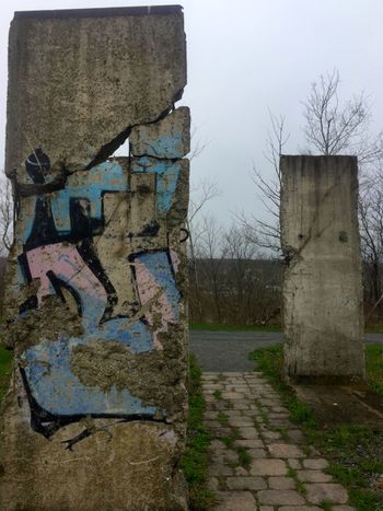 Today we saw something extraordinary - pieces of the Berlin Wall. They were purchased & brought to Truro, NS.