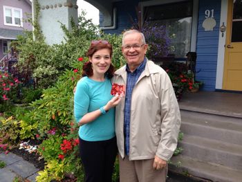 Allison met up with longtime family friend, Reg MacDonald in Lunenburg. He brought along a photo of a young, blond-haired little Allison!