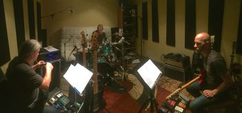Awesome players in the studio today! We've got Mark Inneo on drums, Mark McIntyre on bass, & Tony Lind on guitar. If you've heard us play our new songs live, you'll love what they sound like with a full band!