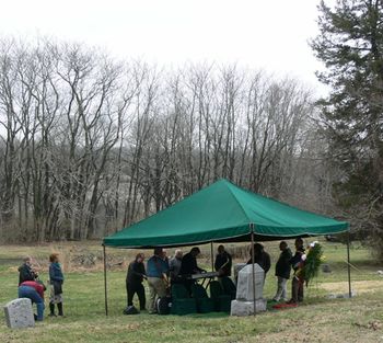 April 2, 2014 - Members of VSR play for the dedication of Bennie Moten's grave marker - Highland Cemetery, KCMO