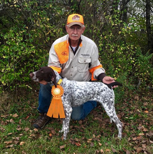 First Junior hunt test. Pass at 6 months and 1 day old.