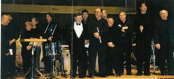 Gaber with former students immediately after his 85th Birthday Celebration Concert at Auer Hall at Indiana University School of Music.