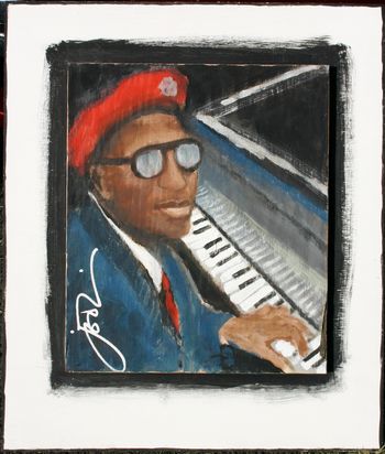 "Mirrored Keys" / Thelonious Monk / Acrylic on wood, mounted on wood / H 20" x W 17" / $400. + shipping