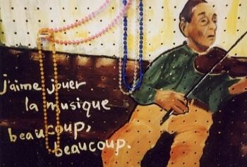 'La musique...'/ Dennis McGee, Acrylic on pegboard, wood frame / H24"xW36" / $750. + Shipping Buy-Store