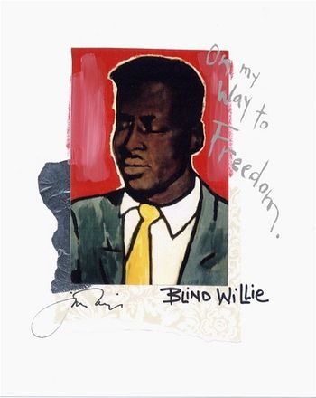 Blind Willie Johnson / On My Way To Freedom 8x10 Mixed Media Collage / signed & framed Price: $55. ( includes shipping ) Buy/store