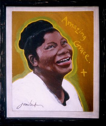 "Amazing Grace" / Mahalia Jackson Artist: Joni Bishop Acrylic on board / mounted on wood / wood frame / H36"xH37" For more about this painting email joni at this website Price: $1600. (includes US shipping) Buy-Store