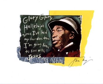 Mississippi John Hurt / Laid My Burden Down (horiz.) 8x10 Mixed Media Collage / signed & framed Price: $55. ( includes shipping ) Buy/store