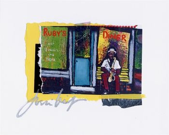 Ruby's Diner 8x10 Mixed Media Collage / signed & framed Price: $55. ( includes shipping ) Buy/store