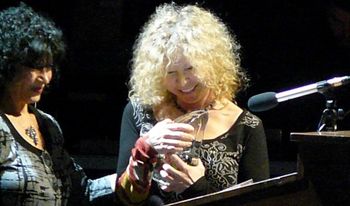 Saint John, New Brunswick: receiving Canadian Folk Music Award from Judith Laskin. November 17, 2012