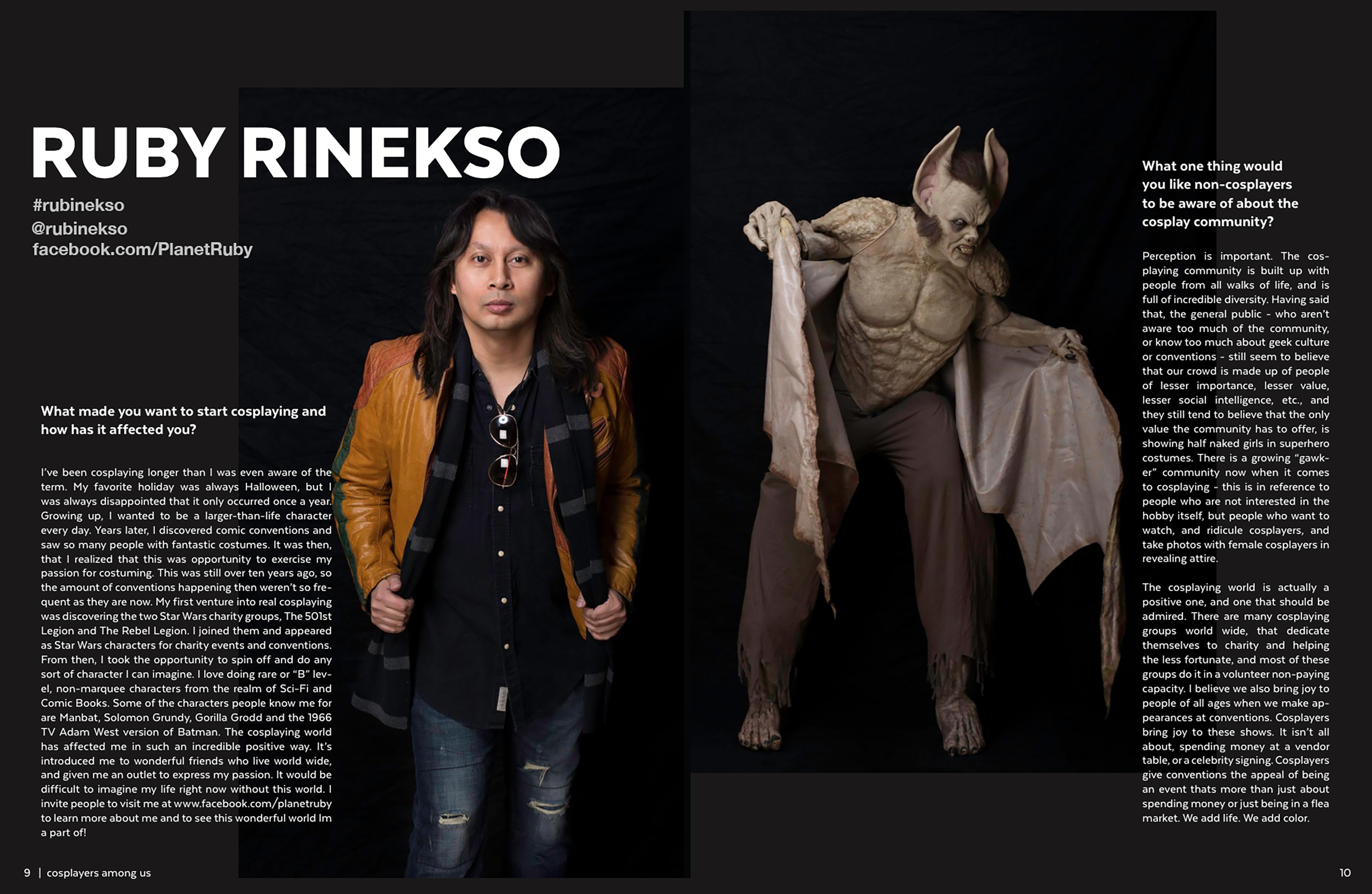 Interview with "Cosplayers Are Among Us" magazine. Issue #4
http://www.cosplayersamongus.com