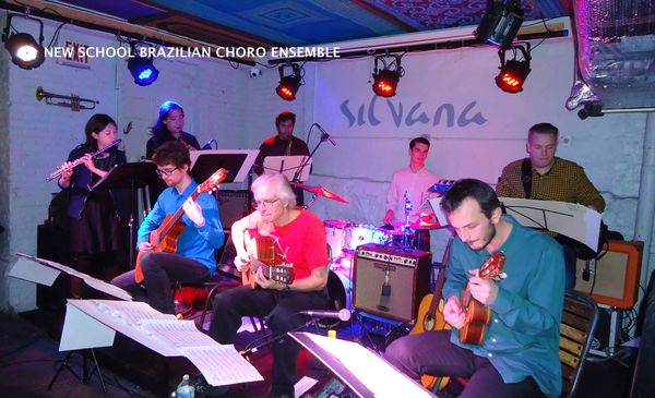 New School Brazilian Choro Ensemble at Silvana. The concert VIDEO is streamed live by LIVAMP (CLICK PHOTO TO VIEW).