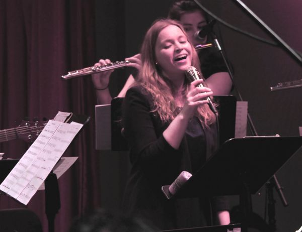 Vocalist Arta Jekabsone from Latvia dazzles the audience with her scat singing of complex melodies and solos.
