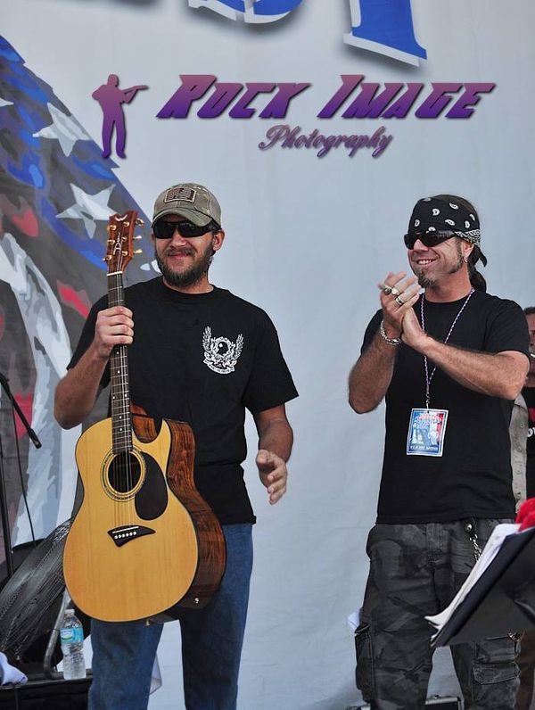 Purple Heart Recipient - Michael Jackson & Heart Strings for Heroes founder, Wade Sabourin. - Onstage at: Heart Strings for Heroes DAYTONA BEACH HONORSFEST - 2014
