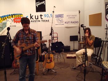 Dan and Simon warming up on KUT in Studio 1A 6/14/07