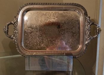 The Beryl L Hirschberger Perpetual Trophy for Best Bred-By Exhibitor at the National Specialty, won by Clara in 2015