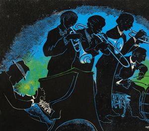 Detail from 'Basin Street Blues' by visual artist Lisa Oliver Asher