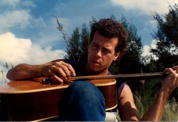 Hombre songwriting on Gerry Groom's 1963 Gibson country western (photo taken by Hombre's son, Lisha Paul Price who was 9 years old at the time)