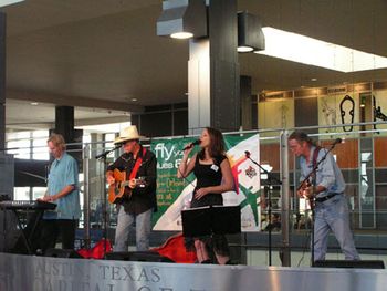 What I love about Austin - playing at The Austin Bergstrom Airport for folks from all over the world. Here with Patterson Barrett and John Fannin